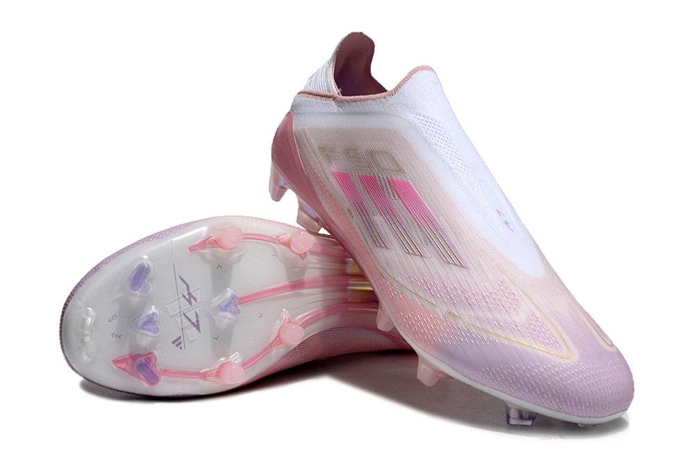 adidas F50 Elite Laceless FG Lamine Yamal 304 - Clear Pink/Purple Glow/Lite Pink LIMITED EDITION