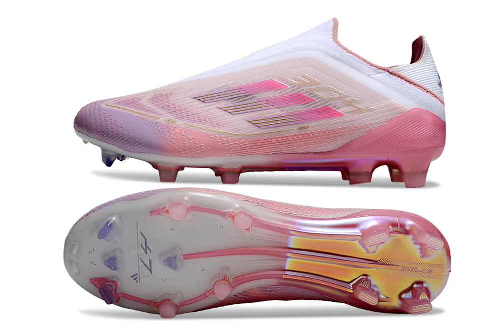 adidas F50 Elite Laceless FG Lamine Yamal 304 - Clear Pink/Purple Glow/Lite Pink LIMITED EDITION