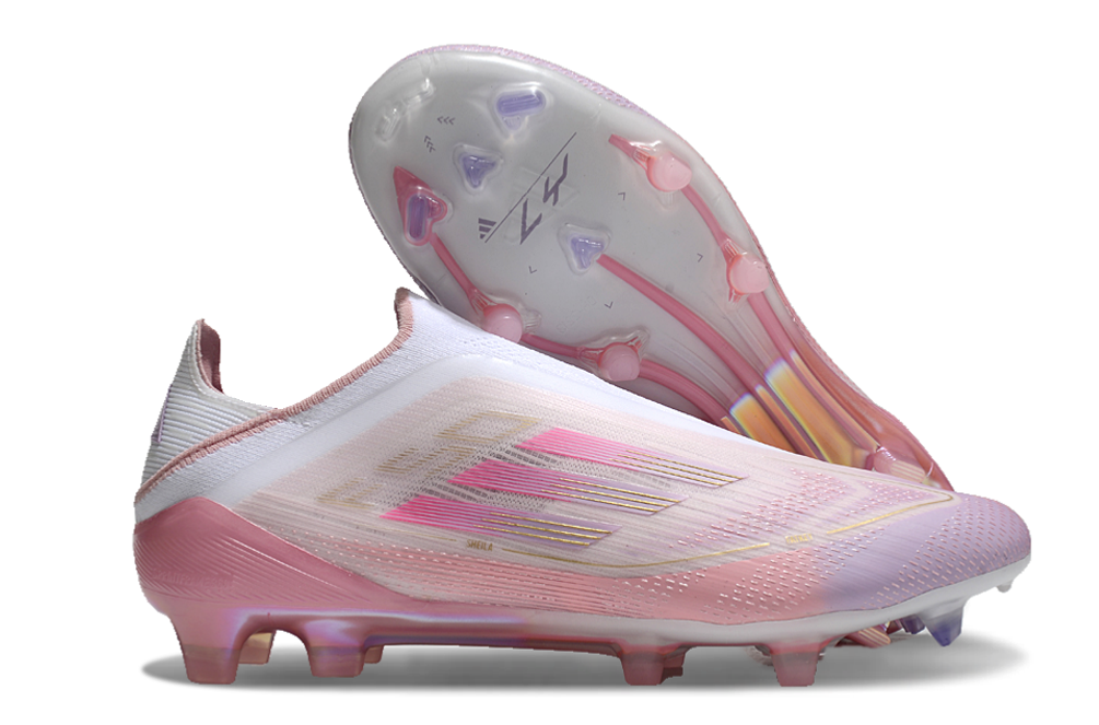 adidas F50 Elite Laceless FG Lamine Yamal 304 - Clear Pink/Purple Glow/Lite Pink LIMITED EDITION